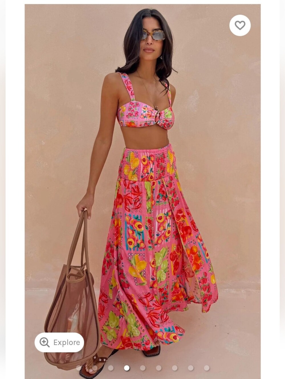 Never Fully Dressed Pink Fruit Stamps Skirt Size Small Nwt